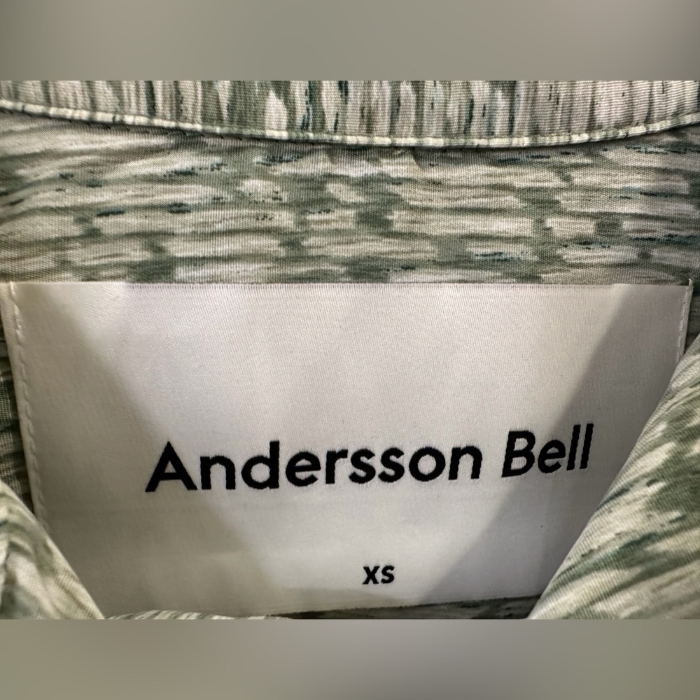 Andersson Bell Green Patterned Button-Up Shirt XS… - image 3
